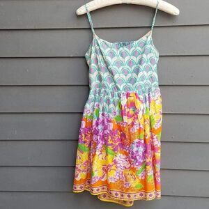 Gorgeous Floral Flying Tomato Cotton Sun Dress Size Medium